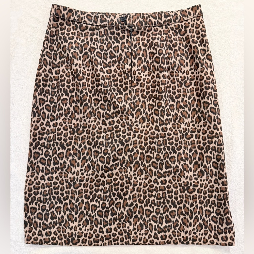 Rebecca Thomas Leopard Print Skirt Size 8 Classic A-Line Animal Print Lined - Picture 4 of 7